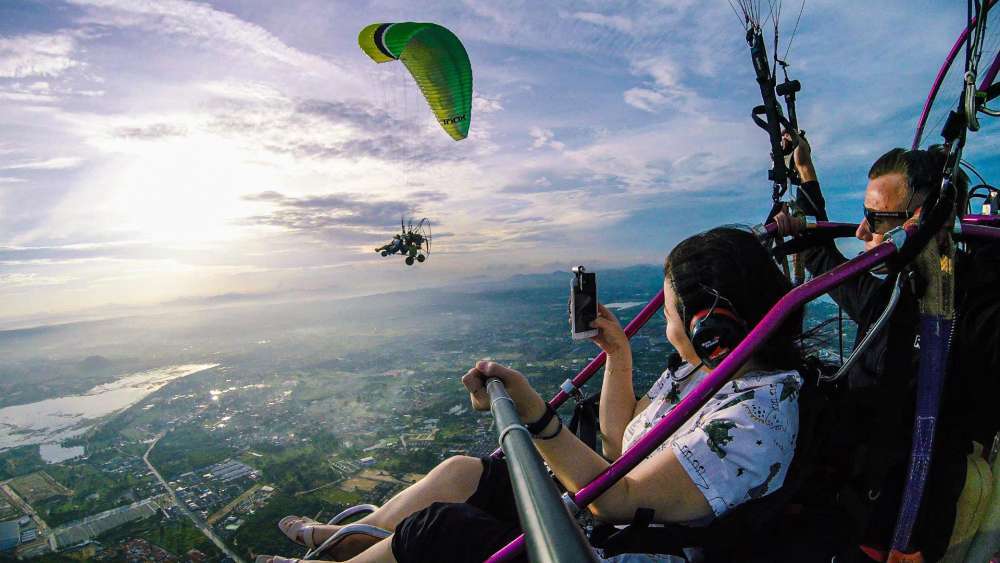 полёт на мотопараплане над паттайей 1